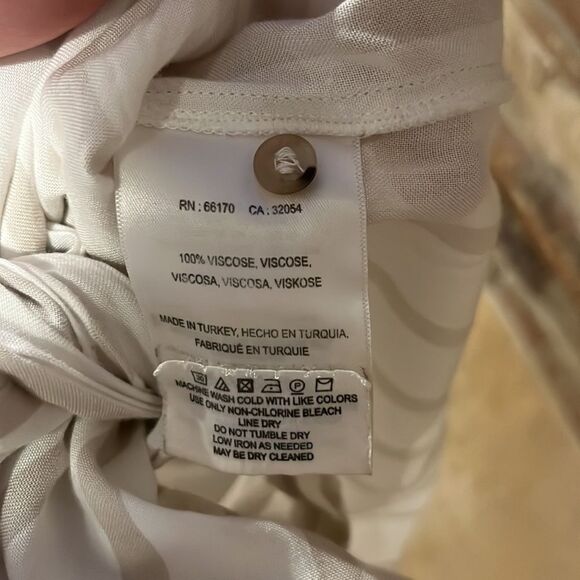 Maeve by Anthropologie Striped Tie Front High Low Button Down Shirt - Picture 9 of 9